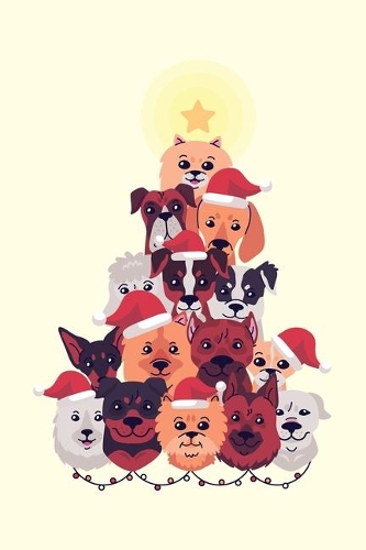 Funny Christmas Dog notebook diary Journal Lined about A5 FORMAT - notepad for school and work. Christmas theme Christmas tree