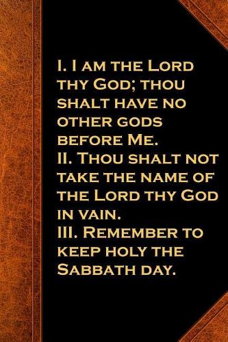 Religious Journal First 3 Commandments Vintage Style Traditional