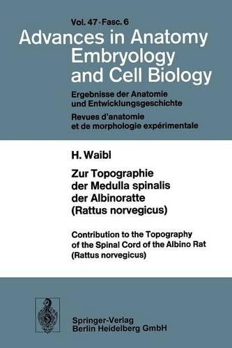 Zur Topographie der Medulla spinalis der Albinoratte (rattus norvegicus) / Contributions to the Topography of the Spinal Cord of the Albino Rat (Rattus norvegicus)