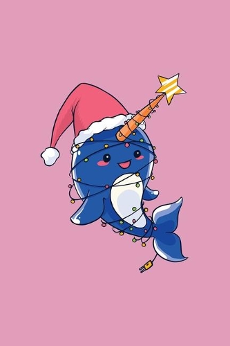 Funny Christmas notebook - diary Journal Lined about A5 FORMAT - notepad for school and work. Christmas theme narwhal whale