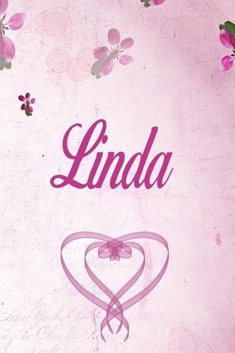 Linda: Personalised Name Notebook/Journal Gift For Women & Girls 100 Pages (Pink Floral Design) for School, Writing Poetry, Diary to Write in, Gratitude Wr