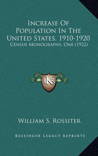 Increase of Population in the United States, 1910-1920