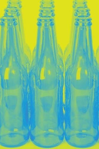 Blue Bottles Against Yellow