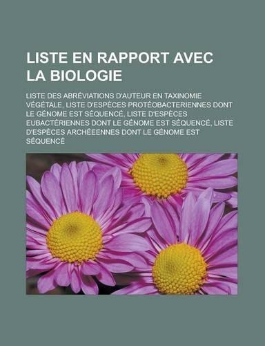 Liste En Rapport Avec La Biologie
