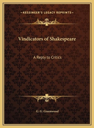 Vindicators of Shakespeare