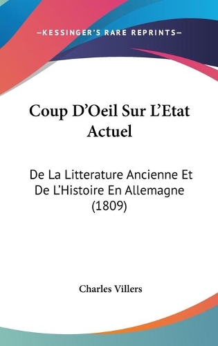 Coup D'Oeil Sur L'Etat Actuel