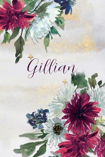 Gillian: Personalized Journal Gift Idea for Women (Burgundy and White Mums)