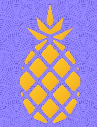 4 x 4 Graph Paper Notebook: Pineapple
