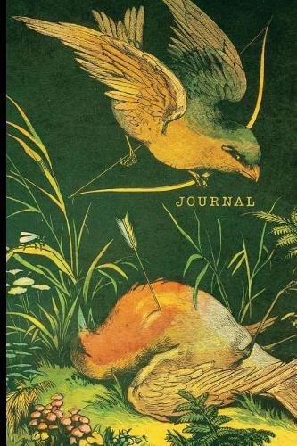 Journal: 6" x 9" Blank Lined Journal - 128 College Ruled Pages: Vintage Bird Illustration Design on Soft Matte Cover - Notebook, Diary, Composition Book for 