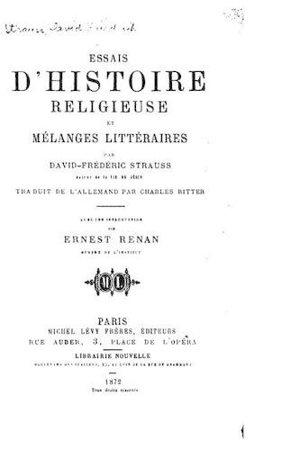 Essais d'histoire religieuse et mélanges littéraires