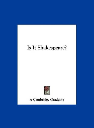 Is It Shakespeare?