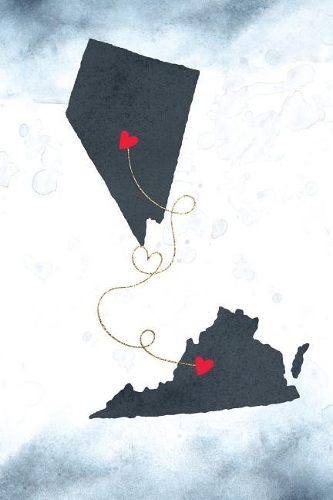 Nevada & Virginia: Long Distance Out of State Notebook - Blank Lines(990 Together Forever Never Apart Us States Journals)