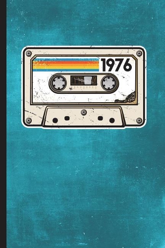 1976: 6" x 9" - 128 Pages: Distressed Vintage Cassette Tape Design on Soft Matte Cover - Notebook, Diary, Composition Book for Seventies Rockers