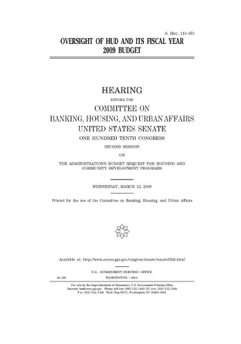 Oversight of HUD and its fiscal year 2009 budget