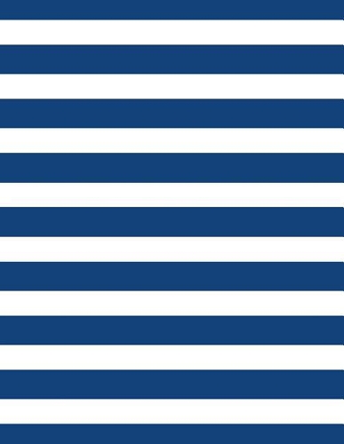 Stripes - Navy Blue 101 - Lined Notebook With Margins 8.5x11