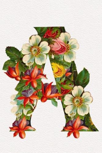 Floral Initials Dot Grid Journal - A