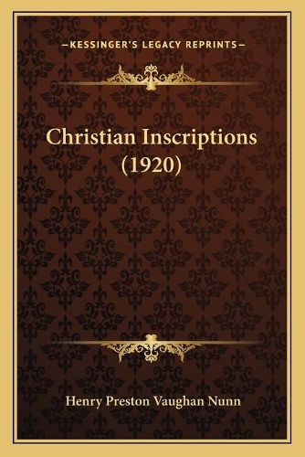 Christian Inscriptions (1920)