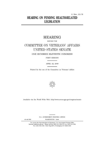 Hearing on pending health-related legislation