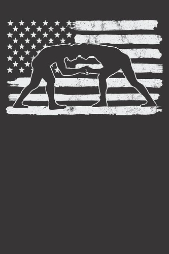 Notebook: Wrestler USA Flag America 4th Of July Murica Gift Vintage Dot Grid 6x9 120 Pages Journal