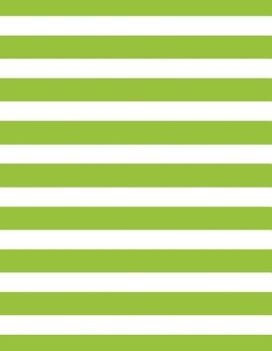 Stripes - Lime Green 101 - Lined Notebook With Margins 8.5x11