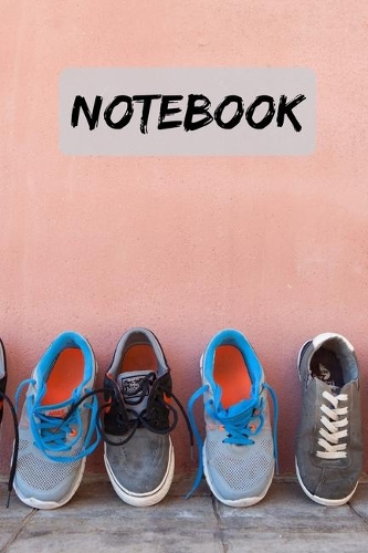 Notebook Trainers against wall/ Journal Diary Notepad.: 6x9" 120 Page Blank lined Note book.