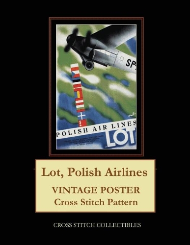 Lot, Polish Airlines: Vintage Poster Cross Stitch Pattern