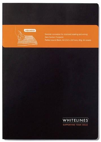 Whitelines A4 Squared Notebook, Black