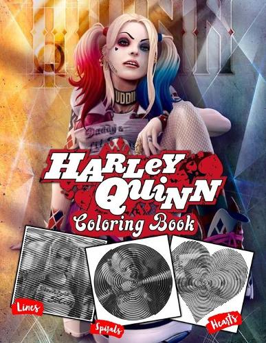 Harley Quinn Lines Hearts Spirals Coloring Book