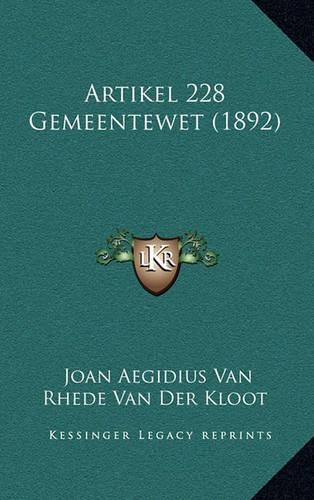 Artikel 228 Gemeentewet (1892)