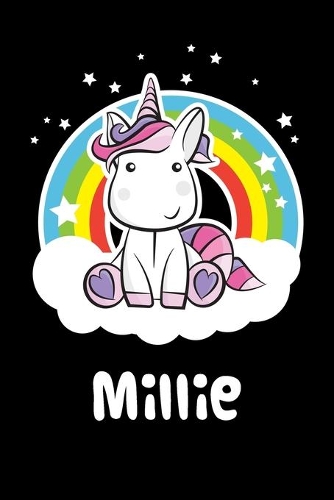 Millie: Personalized Name Notebook Blank Journal For Girls Or Women With Unicorn