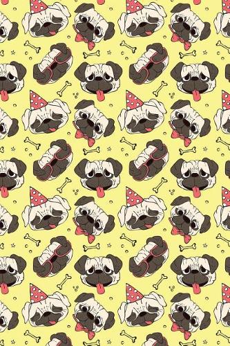 Journal Notebook Funny Pugs Pattern 2