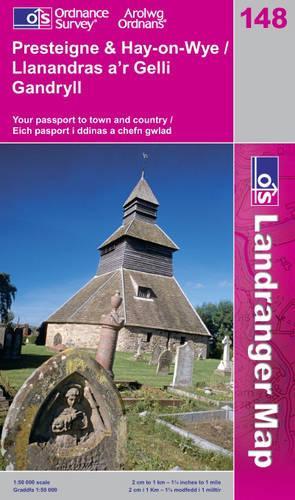 Presteigne and Hay-on-Wye: Llanandras A'r Gelli Gandryll(Sheet 148 OS Landranger Map)