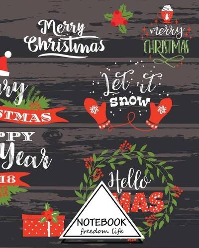 merry Christmas Let it snow: Dot-Grid, Graph, Lined, Blank No Lined: Pocket Notebook Journal Diary, 110 pages, 8" x 10" (Blank Notebook Journal)