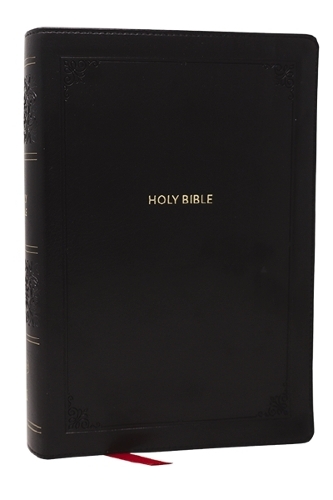 NKJV Giant Print End-of-Verse Reference Bible, Black Leathersoft, Red Letter, Comfort Print: Holy Bible
