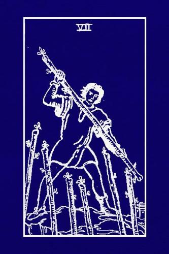 VII: Seven of Wands Tarot Journal Diary Log Book, Record and Interpret Readings, 3 Tarot Card Spread Journal