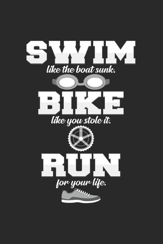 Swim bike run: 6x9 Triathlon - grid - squared paper - notebook - notes