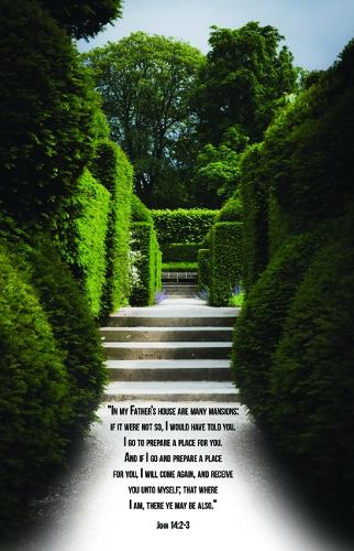 Funeral Bulletin: Many Mansions (Package of 100)