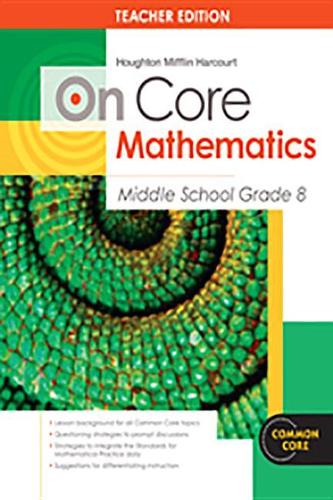 Houghton Mifflin Harcourt on Core Mathematics: Teacher's Guide Grade 8 2012(Houghton Mifflin Harcourt on Core Mathematics)