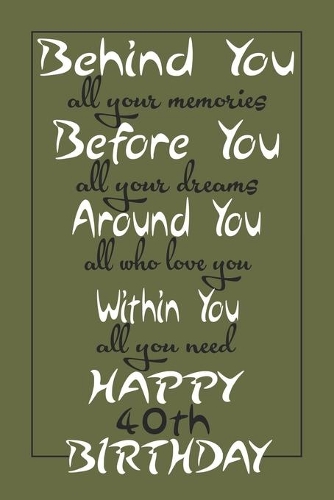 Behind You All Your Memories Happy 40th Birthday