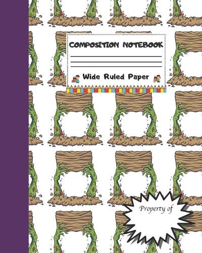 Composition Notebook Wide Ruled Paper: Scary Cemetery Notebook - Scary Halloween Monsters Themed Journal - Fun Gift for Girls Boys Teens Teachers & Students - Blank Lined Workbook for Wor