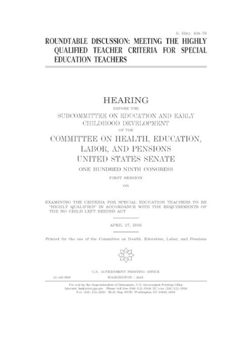 Roundtable discussion: meeting the highly qualifed teacher criteria for special education teachers