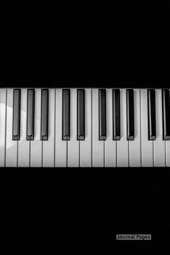Journal Pages - Piano Keys Design (Unruled): 6" x 9", Classic Notebook- Unlined Plain Journal, for Notes, sketches, 100 Pages (Durable Cover)