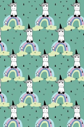 Bullet Journal Notebook Little Unicorns on Rainbows Pattern 4