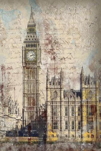 London Journal: Travel Diary Vintage England Lined Notebook 6x9 120 pages of Cream Paper