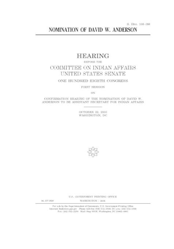 Nomination of David W. Anderson