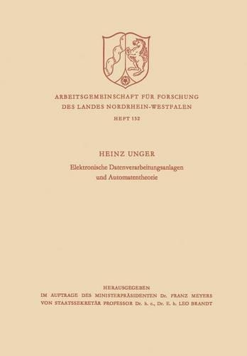 Elektronische Datenverarbeitungsanlagen und Automatentheorie: (152 Zeitschrift für Betriebswirtschaft)