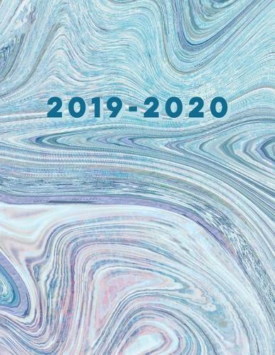 2019-2020: Daily, Weekly & Monthly Academic Planner Organizer with Inspirational Quotes & Hourly Class Schedule Semester Calendars Mint Green, White, Rose Pink(15 Marble Assignment Planners for Students and Teachers)