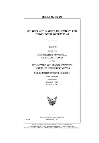 Soldier and Marine Equipment for Dismounted Operations