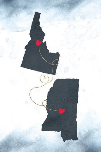 Idaho & Mississippi: Long Distance Out of State Notebook - Blank Lines(Together Forever Never Apart Us States Journals)