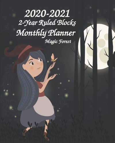 2020-2021 2-Year Ruled Blocks Monthly Planner Magic Forest